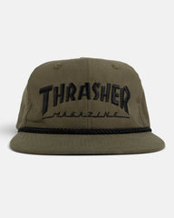 THRASHER - ROPE SNAPBACK - OLIVE/BLACK