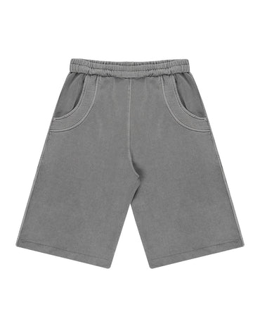 BERMUDA MOLETINHO DOUBLE HAND CINZA