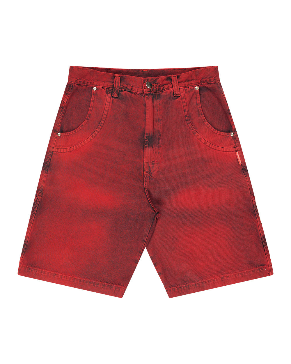 BERMUDA JEANS CURVALÍNEA DOUBLE HAND VERMELHA