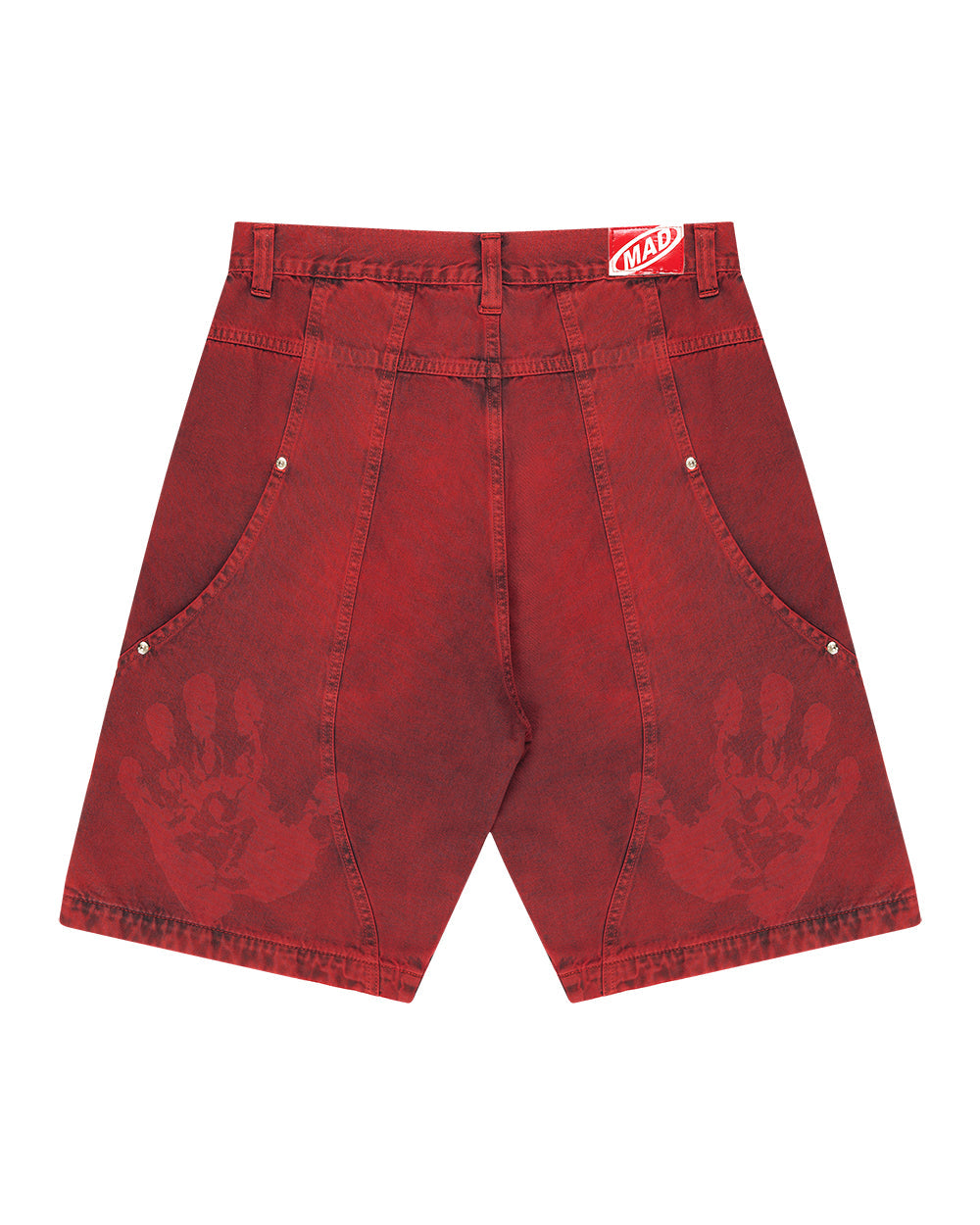 BERMUDA JEANS CURVALÍNEA DOUBLE HAND VERMELHA