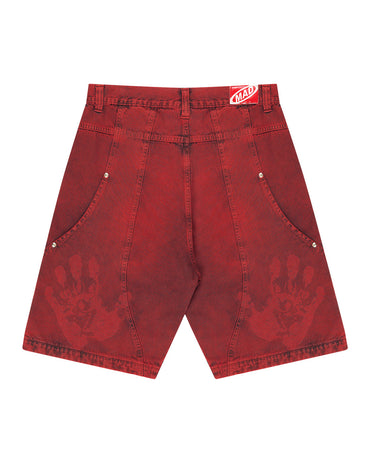 BERMUDA JEANS CURVALÍNEA DOUBLE HAND VERMELHA