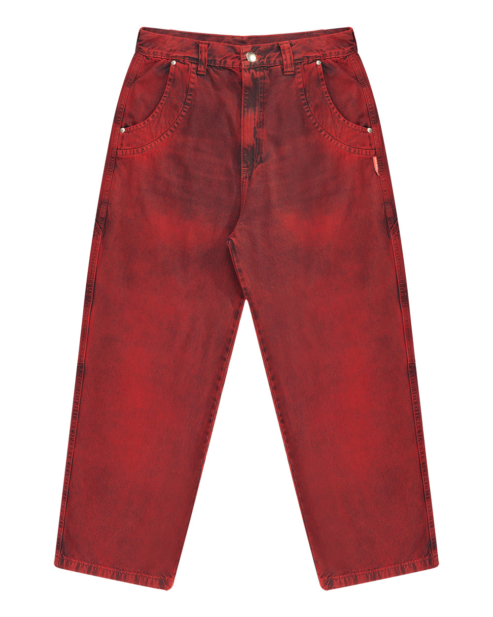 CALÇA JEANS CURVALÍNEA DOUBLE HAND VERMELHA