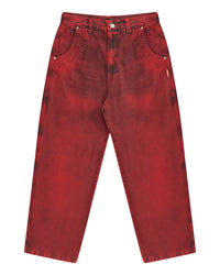 CALÇA JEANS CURVALÍNEA DOUBLE HAND VERMELHA