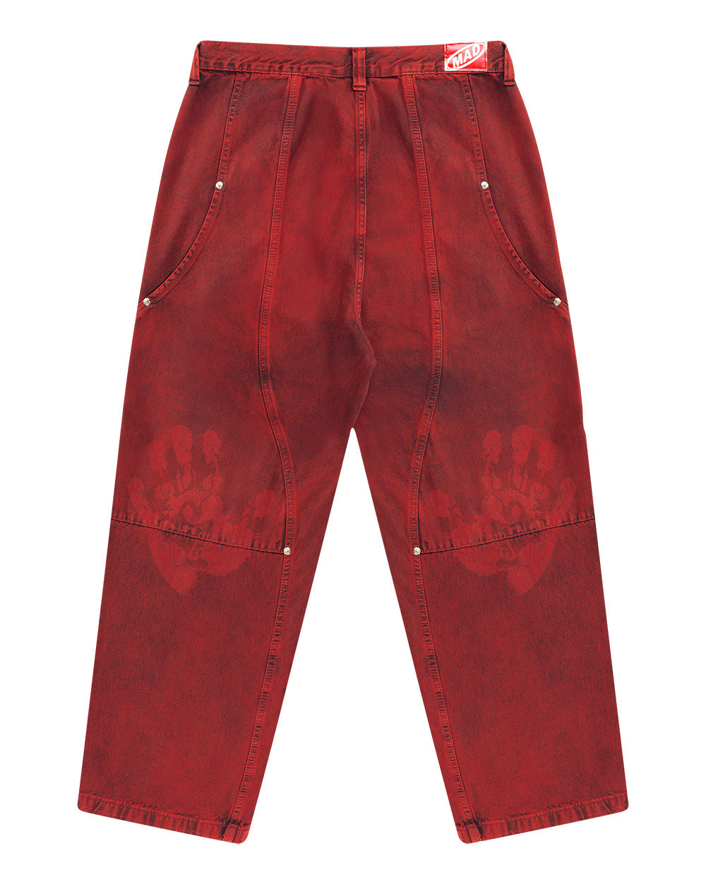 CALÇA JEANS CURVALÍNEA DOUBLE HAND VERMELHA