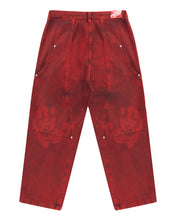 Carregar imagem no visualizador da galeria, CALÇA JEANS CURVALÍNEA DOUBLE HAND VERMELHA
