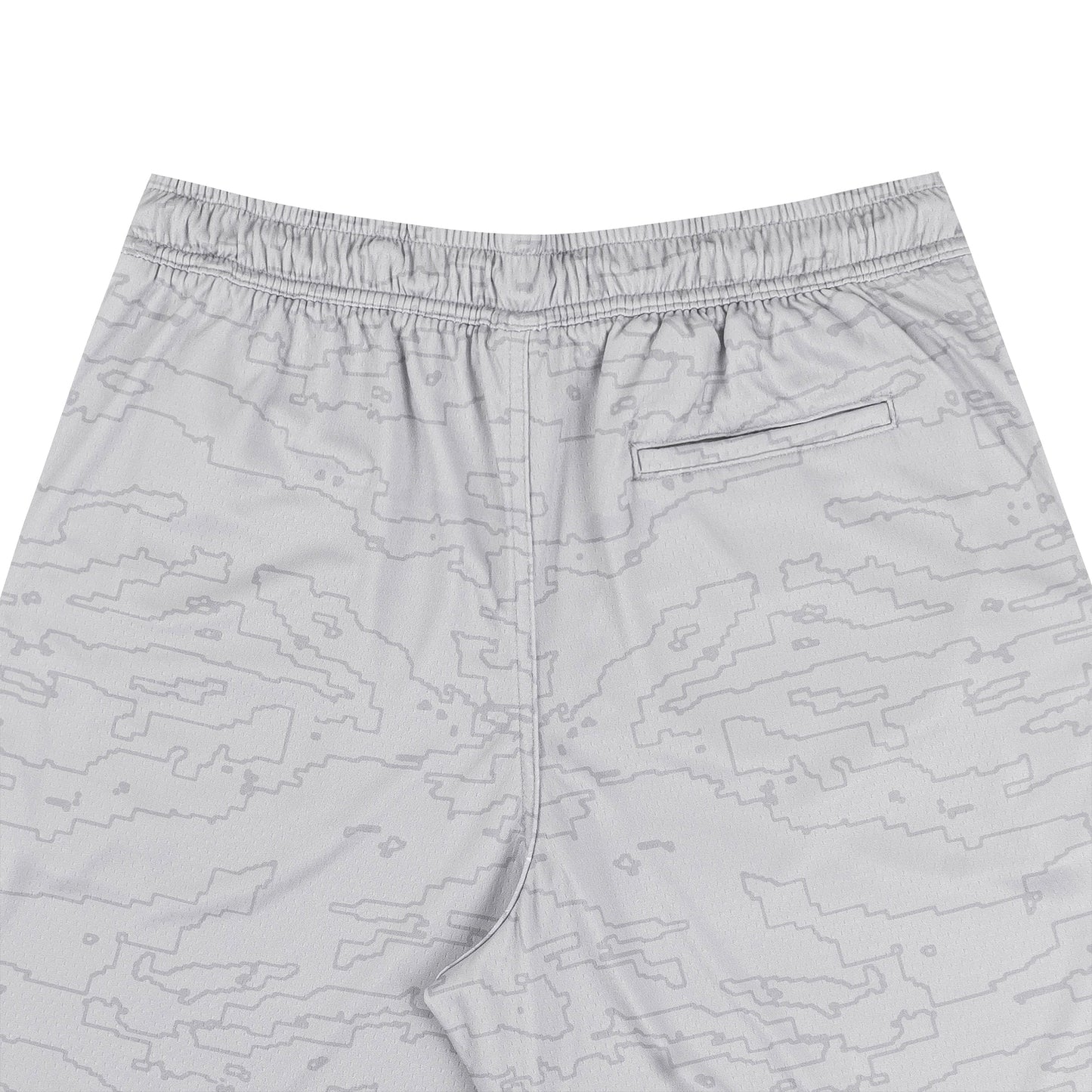 Outline Map Mesh Shorts in Grey