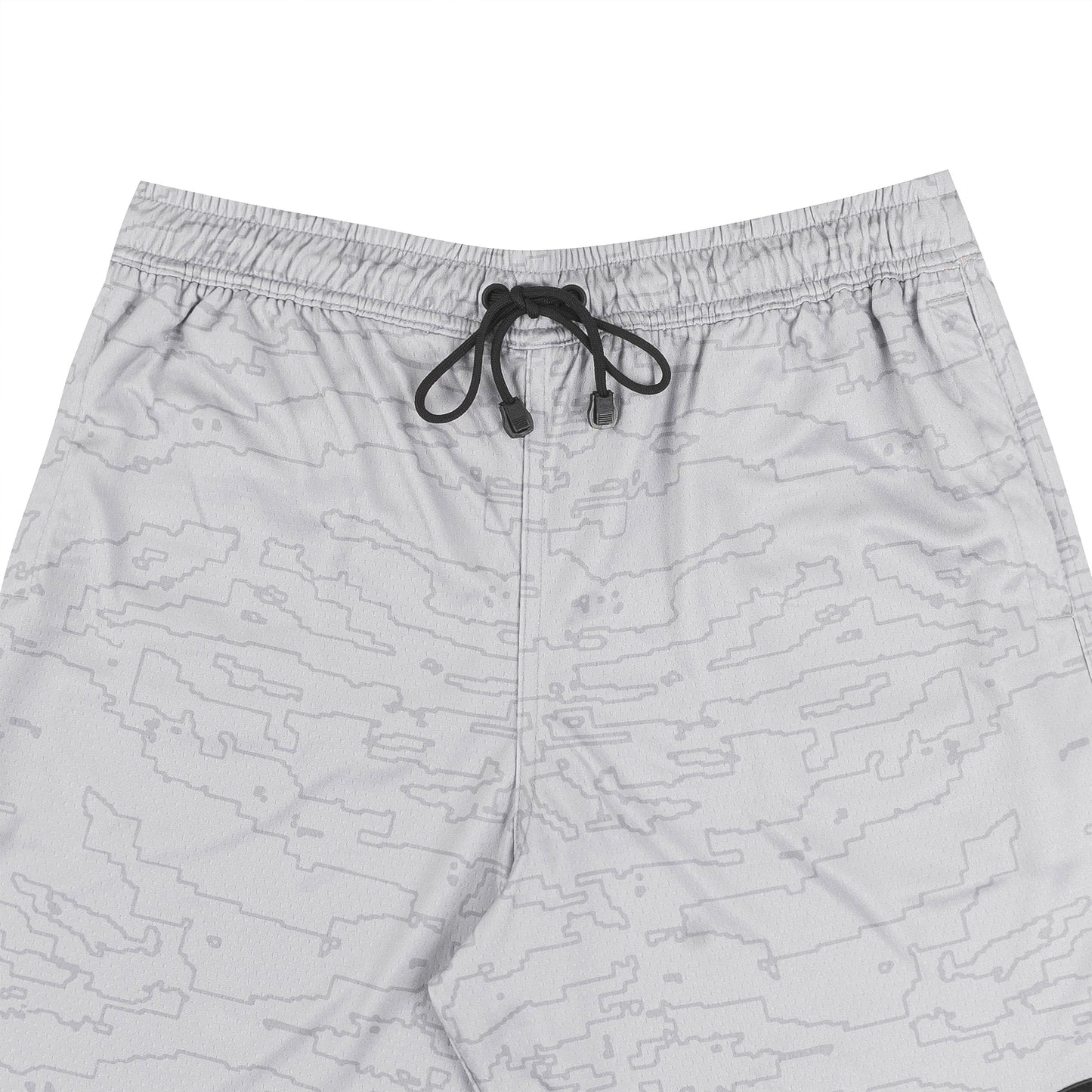 Outline Map Mesh Shorts in Grey