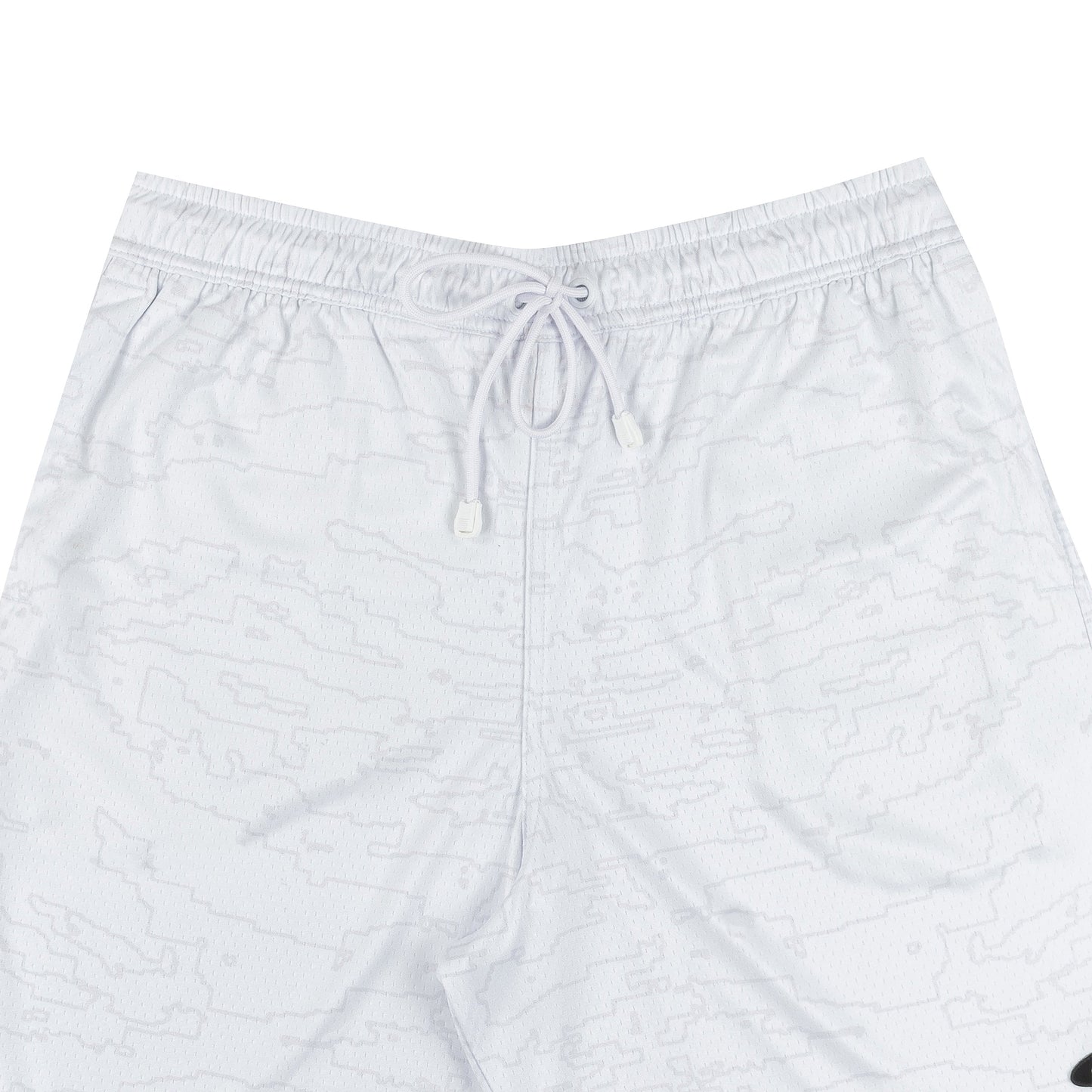 Outline Map Mesh Shorts in White