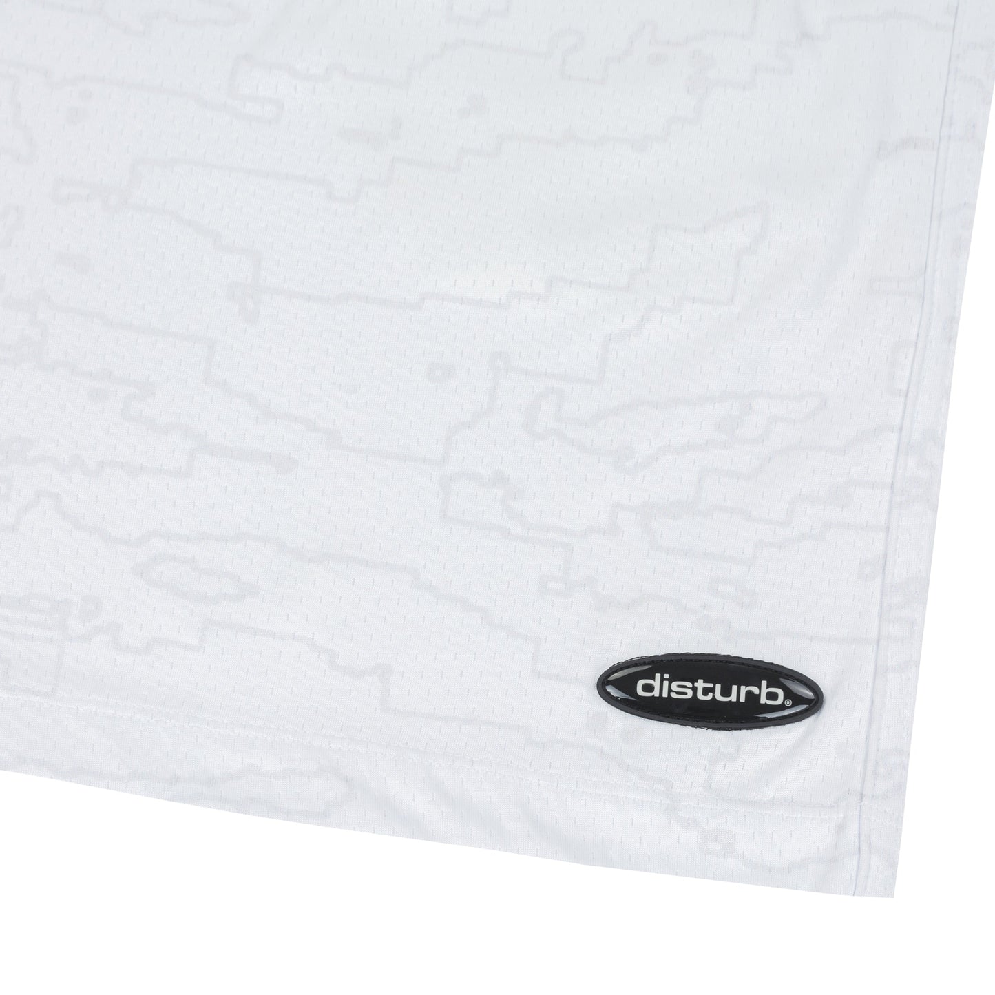 Outline Map Mesh Shorts in White