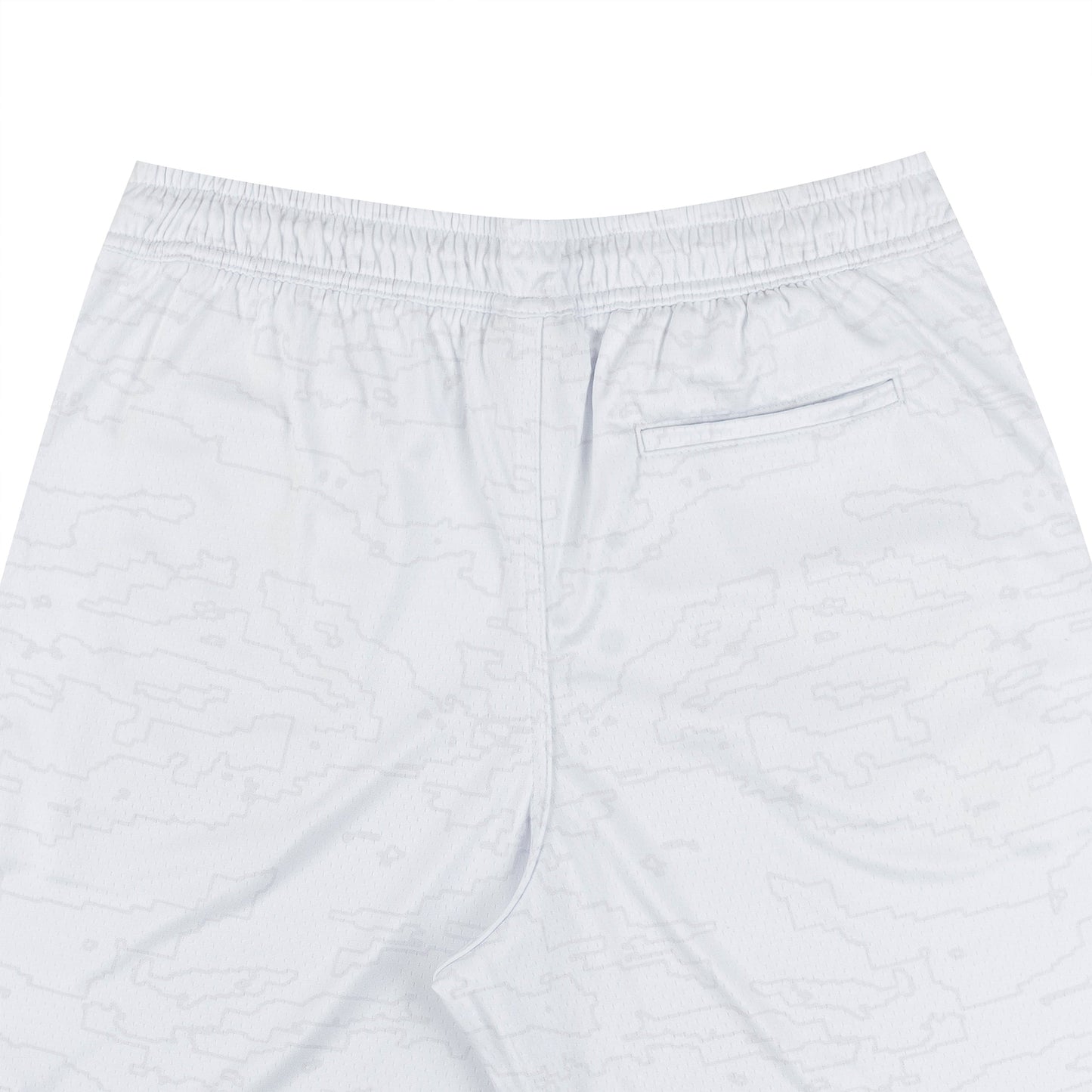 Outline Map Mesh Shorts in White