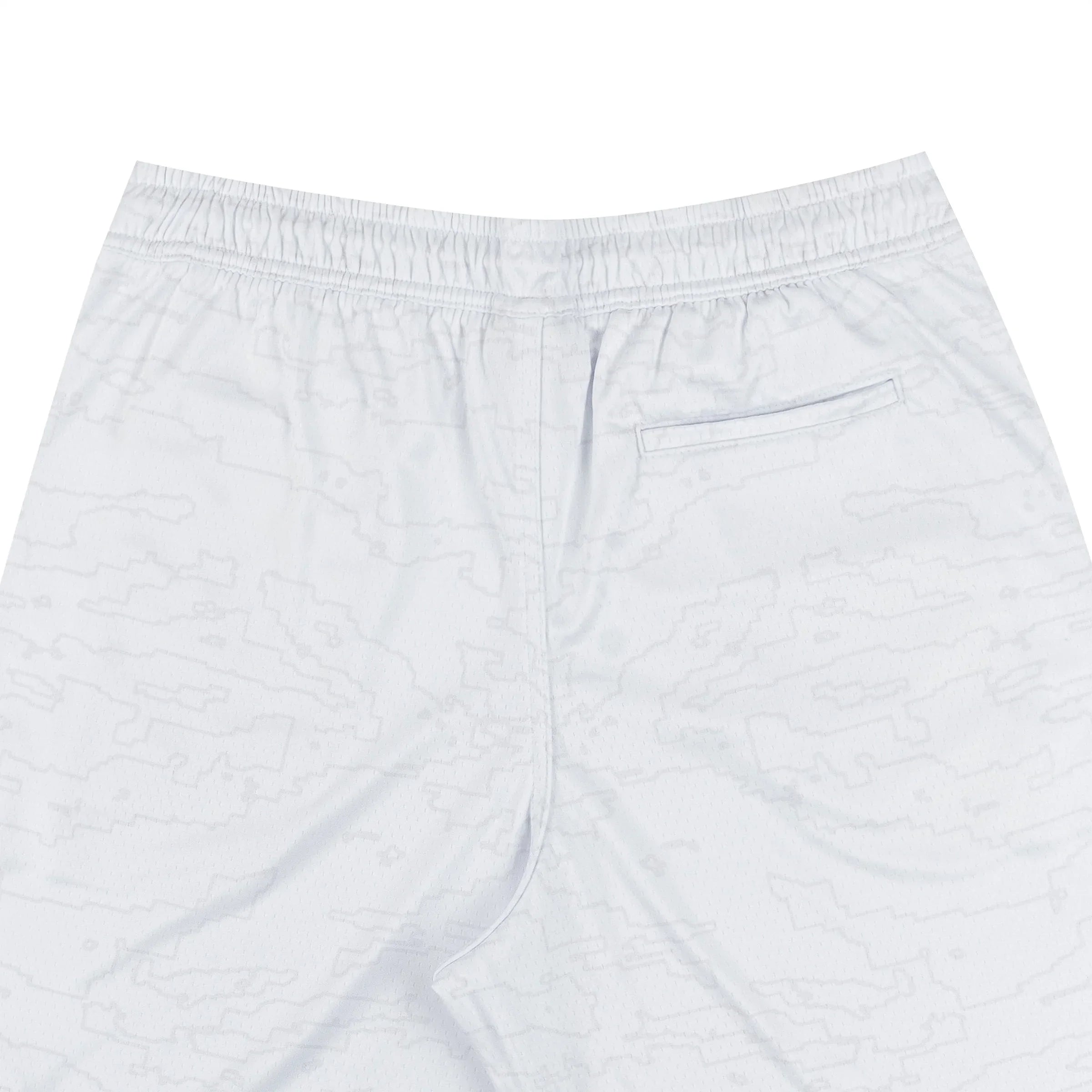 Outline Map Mesh Shorts in White - Four Street