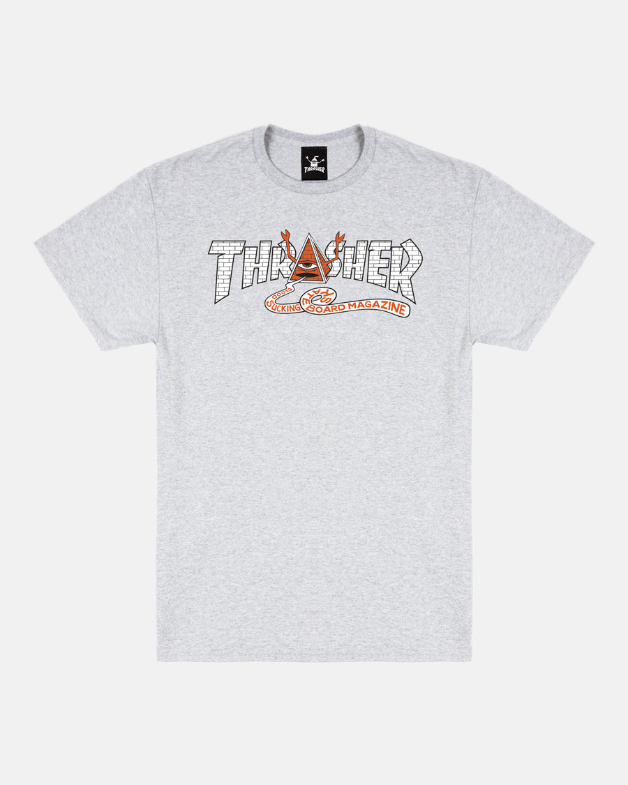 THRASHER X TOY MACHINE - PYRAMID - T-SHIRT - ASH GREY