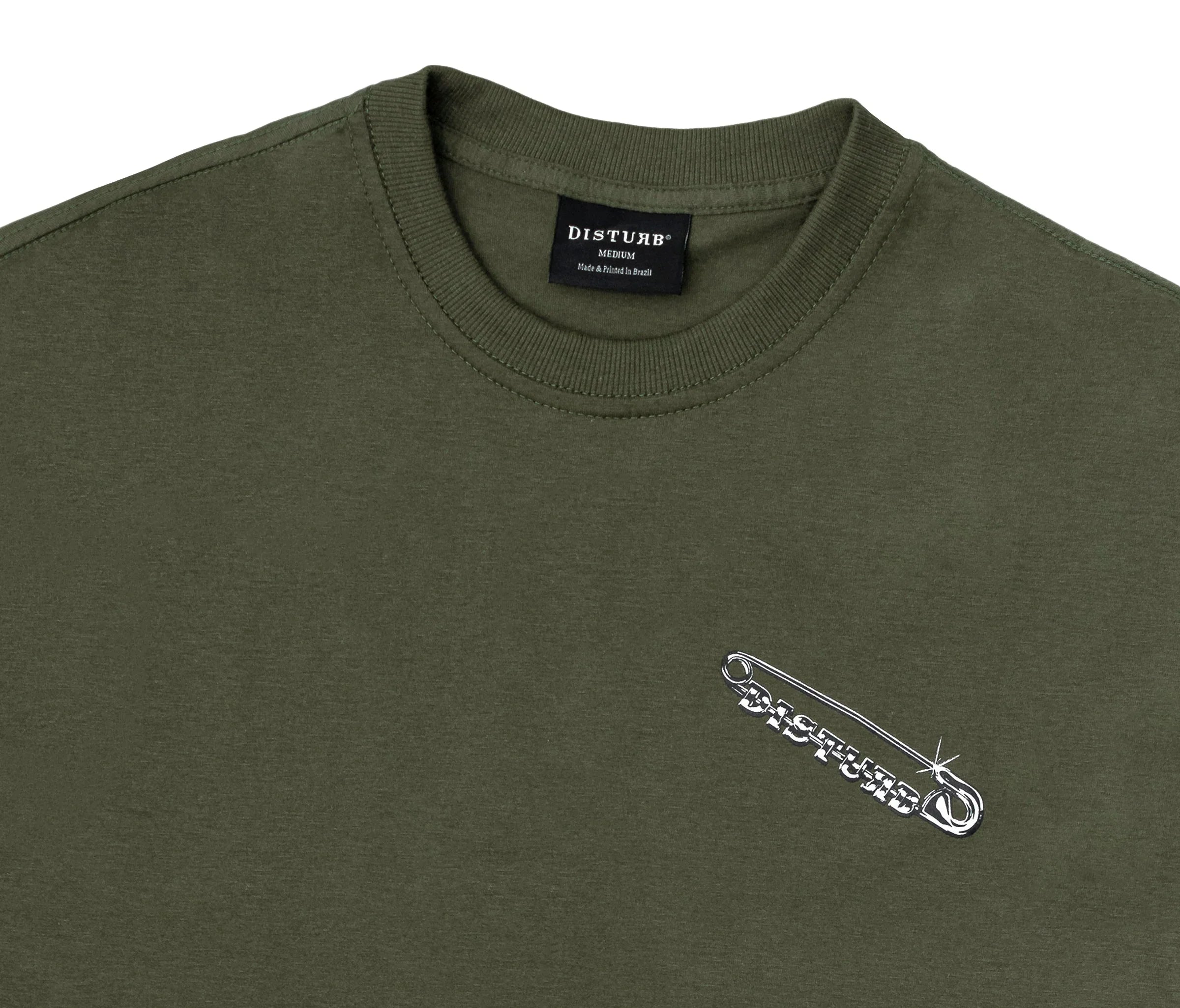 Safety Pin T-Shirt In Dark Green - Four Street
