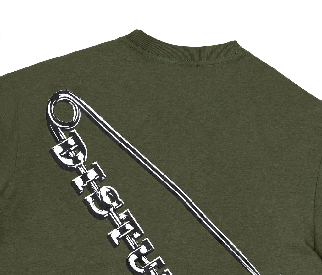 Safety Pin T-Shirt In Dark Green - Four Street