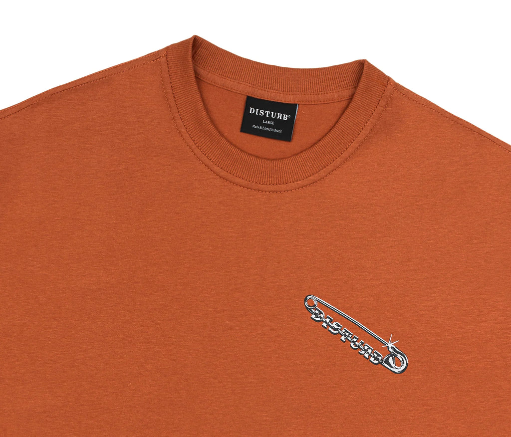 Safety Pin T-Shirt In Orange - Four Street