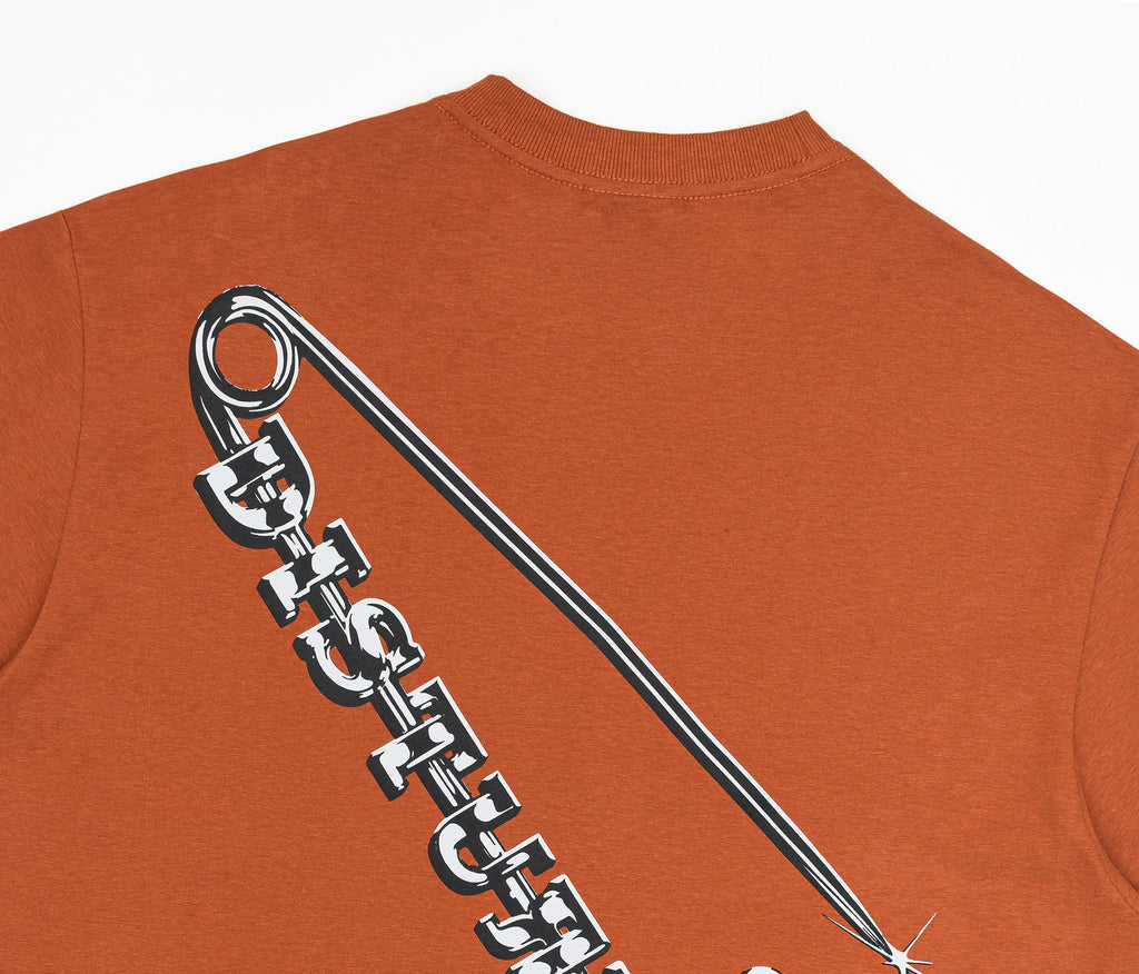 Safety Pin T-Shirt In Orange - Four Street