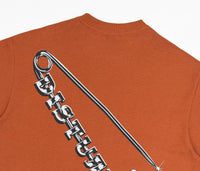 Safety Pin T-Shirt In Orange