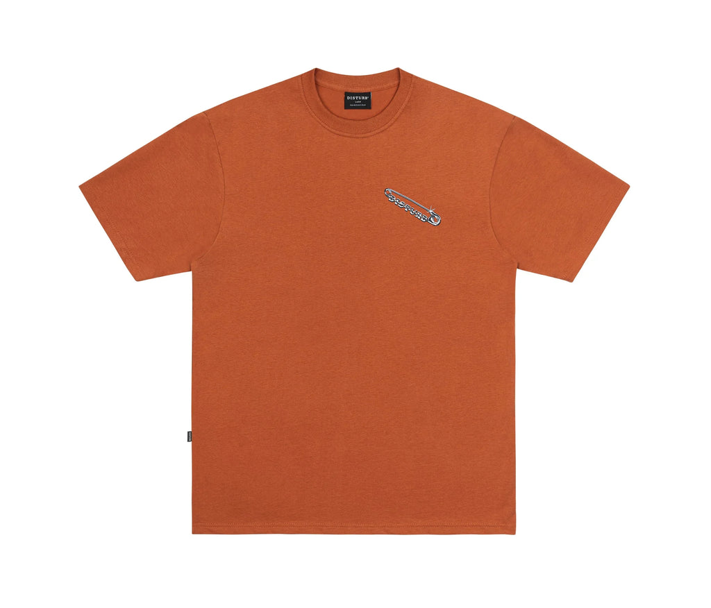Safety Pin T-Shirt In Orange - Four Street