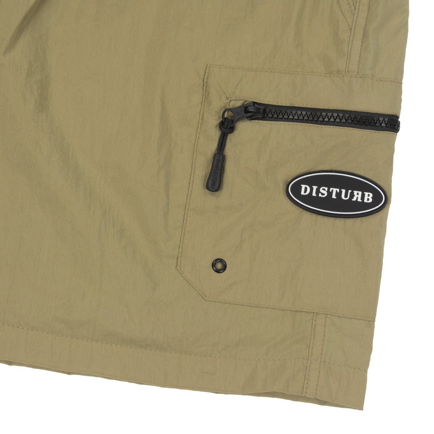 Plain Cargo Nylon Shorts in Beige