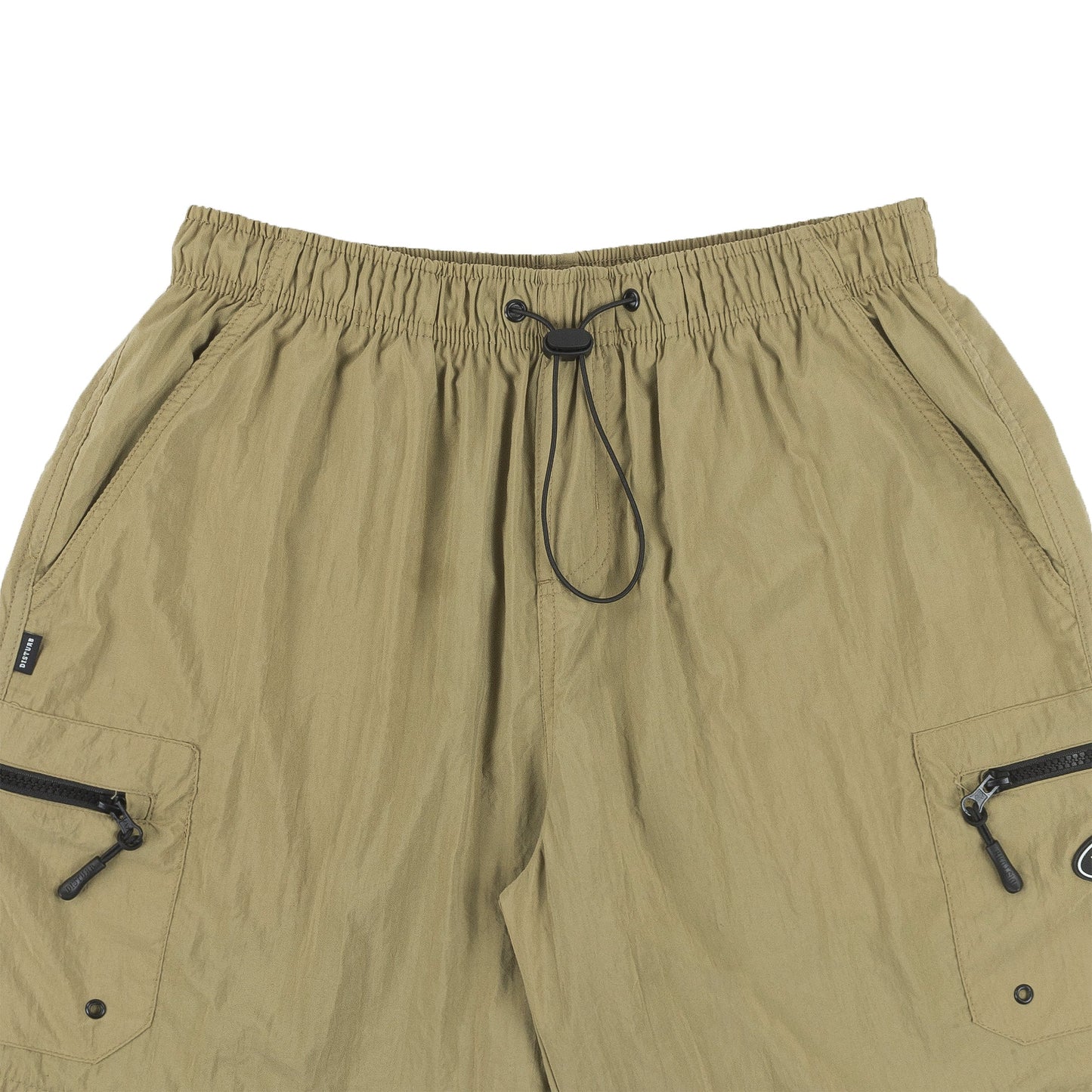 Plain Cargo Nylon Shorts in Beige