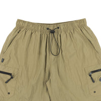 Plain Cargo Nylon Shorts in Beige