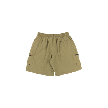 Plain Cargo Nylon Shorts in Beige