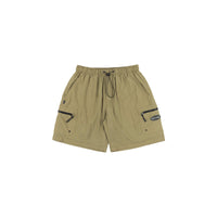 Plain Cargo Nylon Shorts in Beige