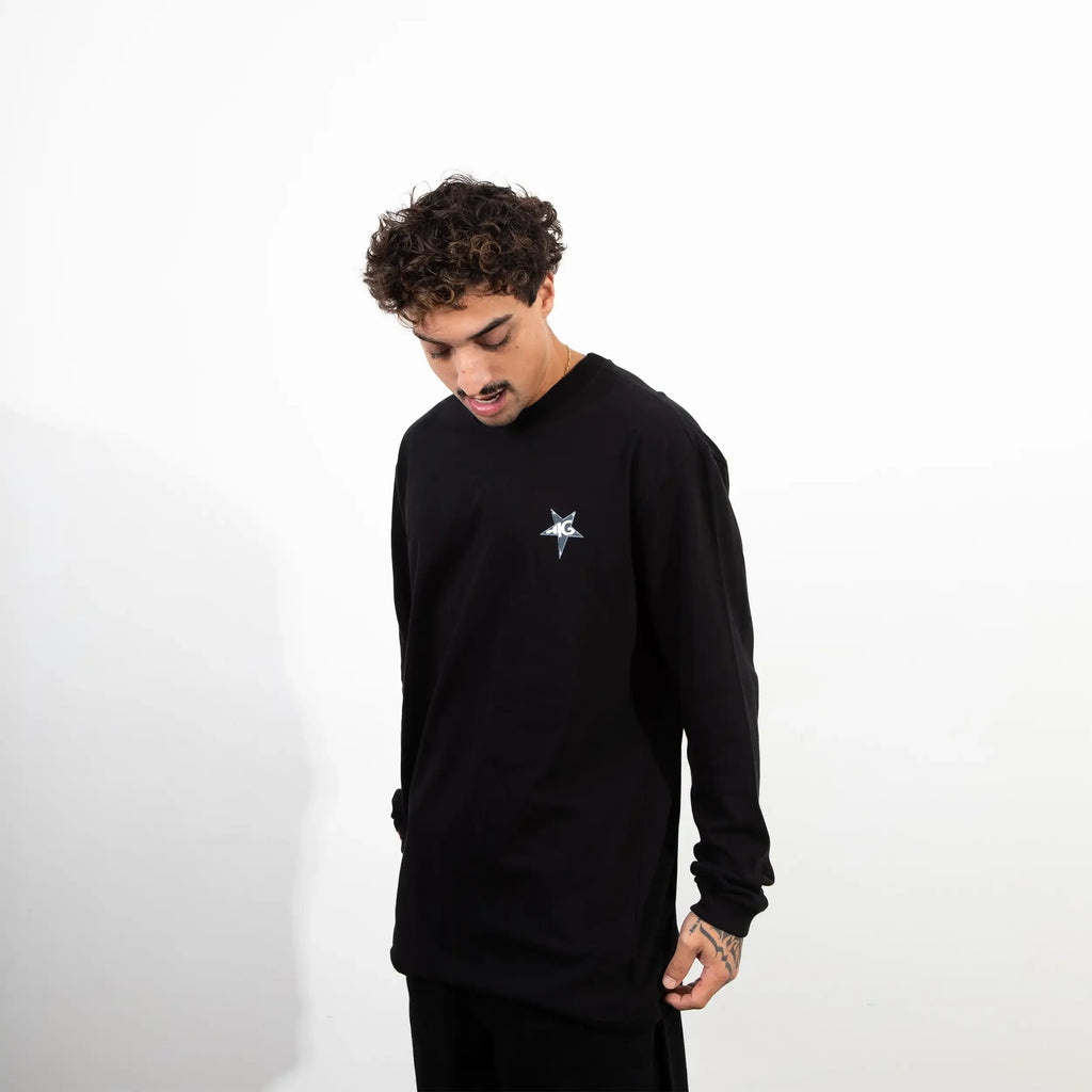 Longsleeve Stars Black - Four Street