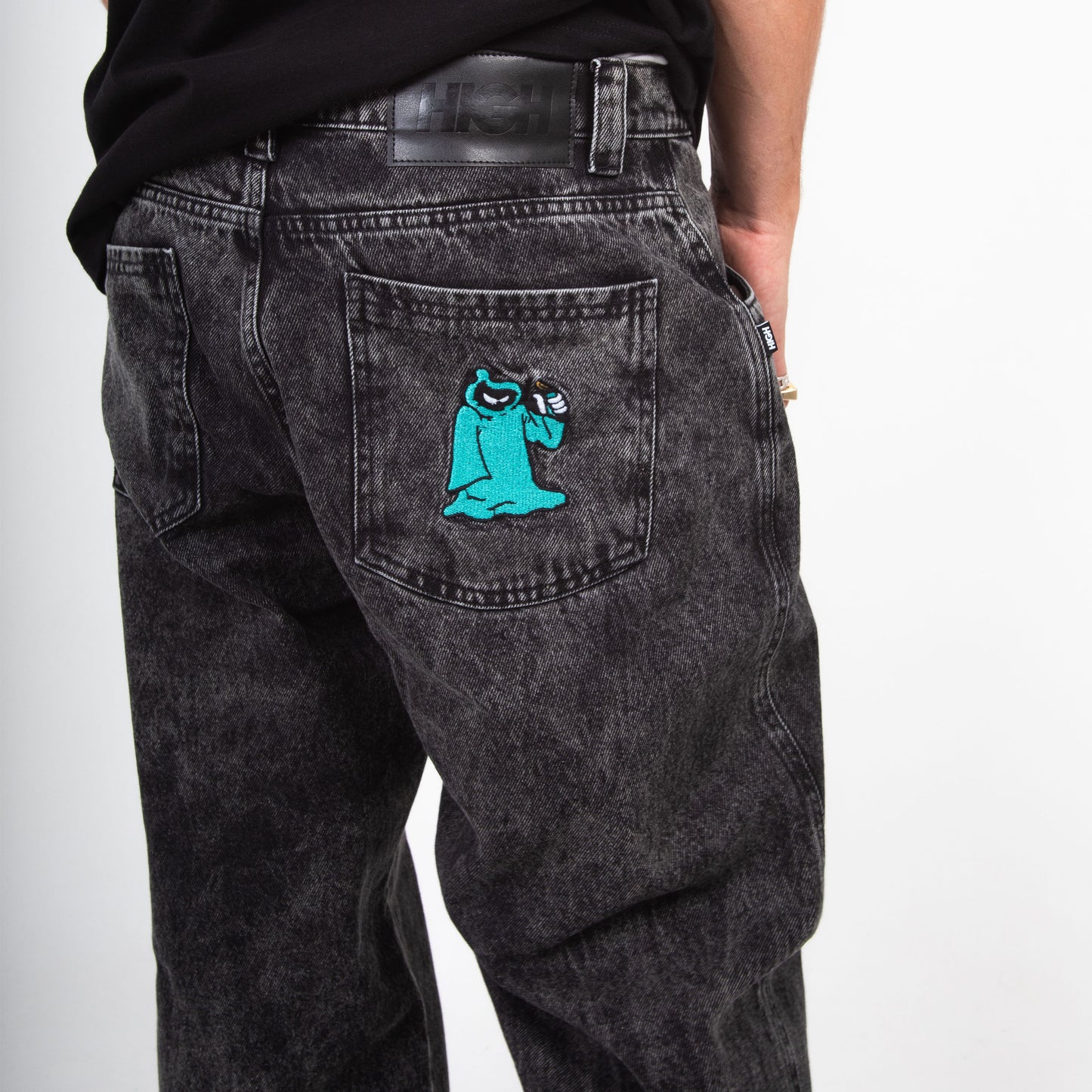 Rust Denim Pants Black