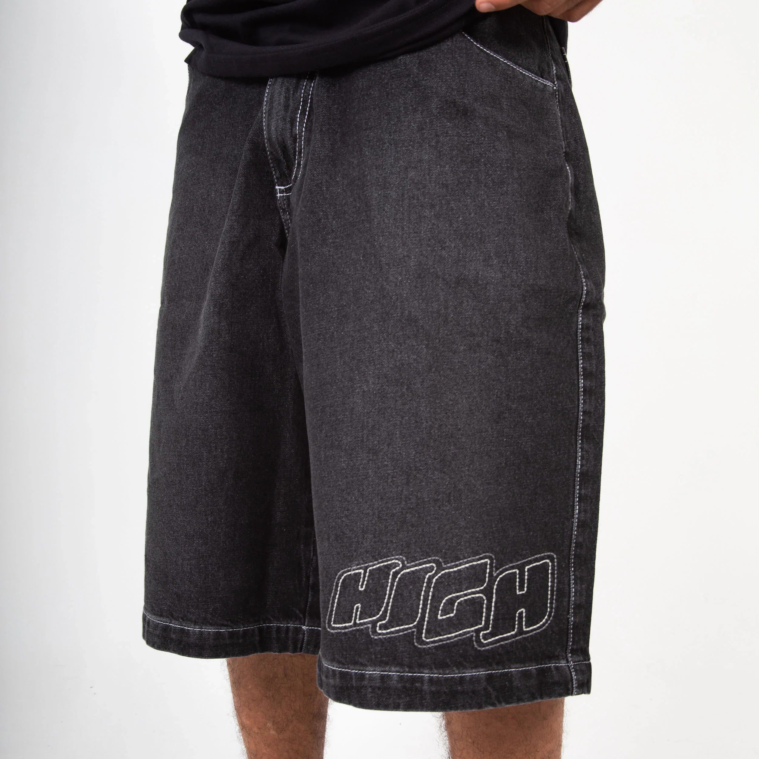 Jeans Shorts Hustle Black - Four Street