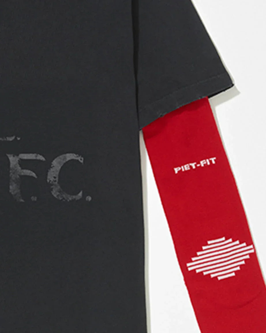 PIET F.C. Knitted Sleeve T-shirt Vintage Black