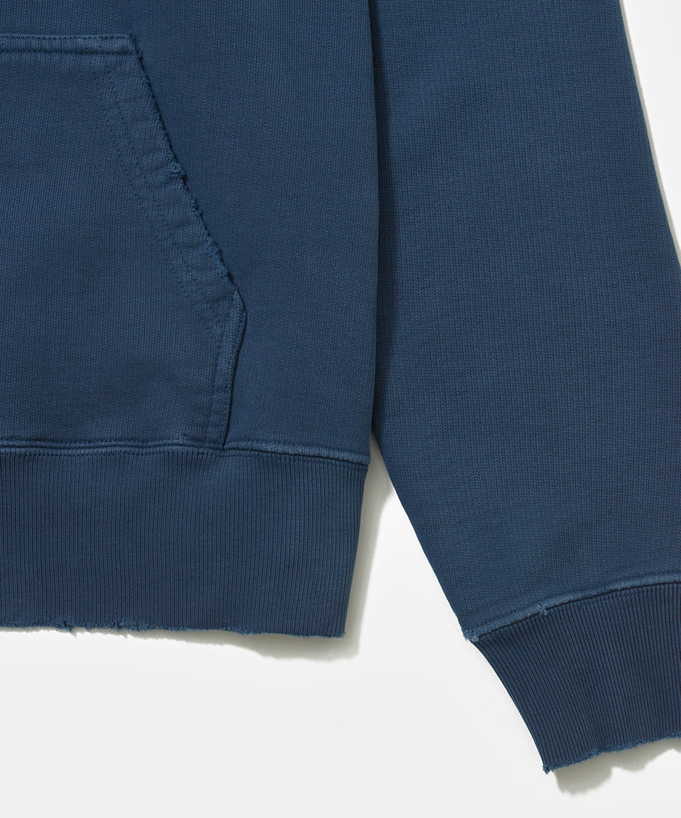 Distressed Camo Studded Hoodie Navy