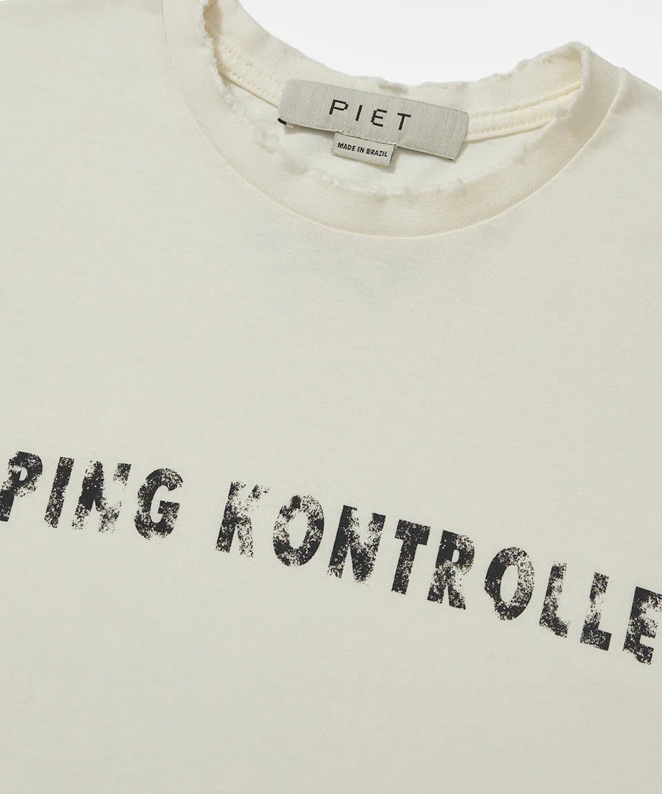 Dopping Kontrolle Raw Edge T-shirt Bone White