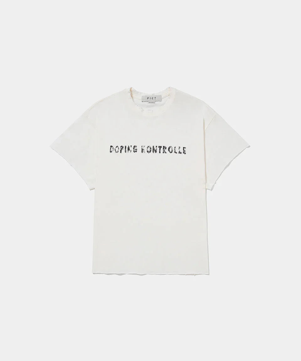 Dopping Kontrolle Raw Edge T-shirt Bone White