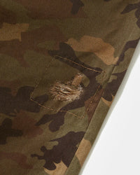 Distressed Camo Oversized Denim