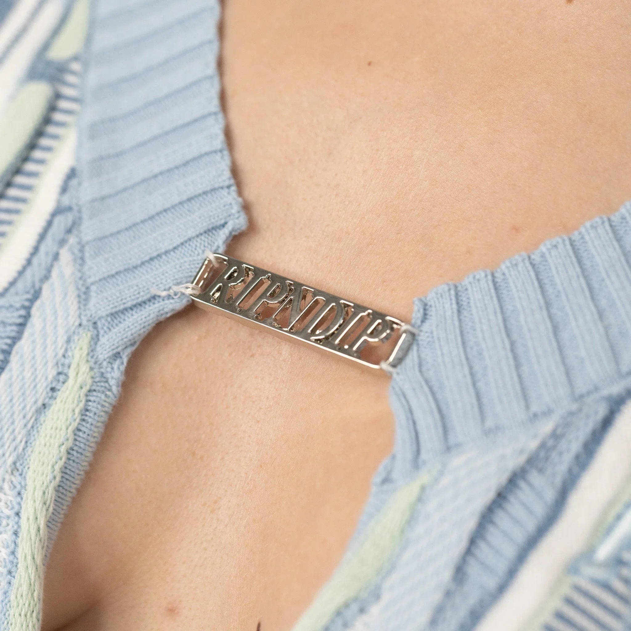 Corded Knit Cropped Long Sleeve (Light Blue) - Camiseta - Four Street