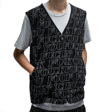 Fuckin Fuck Quilted Vest (Black) - Camiseta