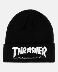 EMBROIDERED THRASHER - BEANIE - BLACK