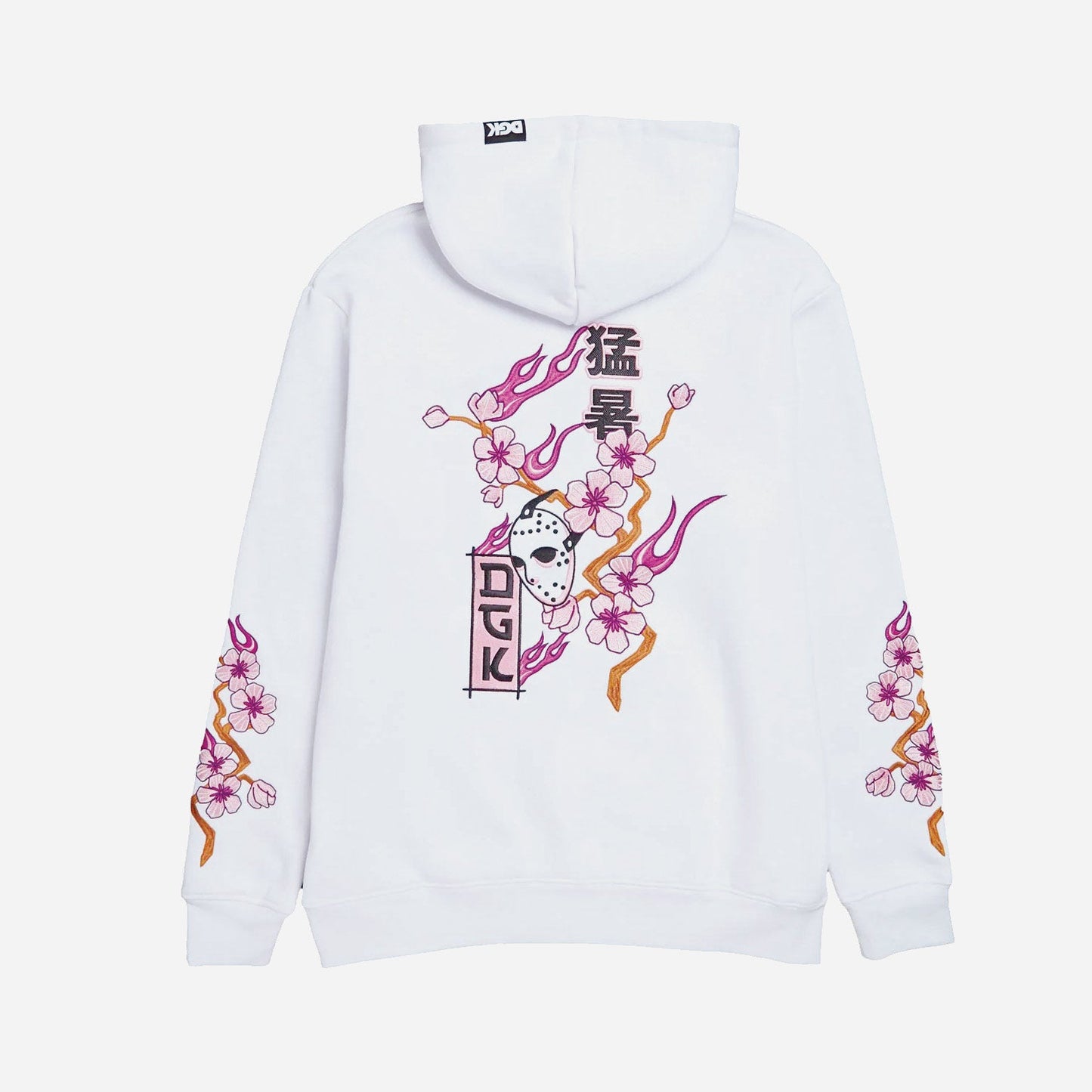 Fire Blossom Embroidered Hooded Fleece