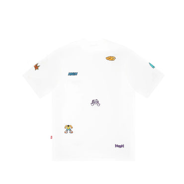 Work Tee Doodles White