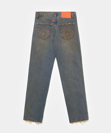 Dirty Straight Leg Denim Trousers