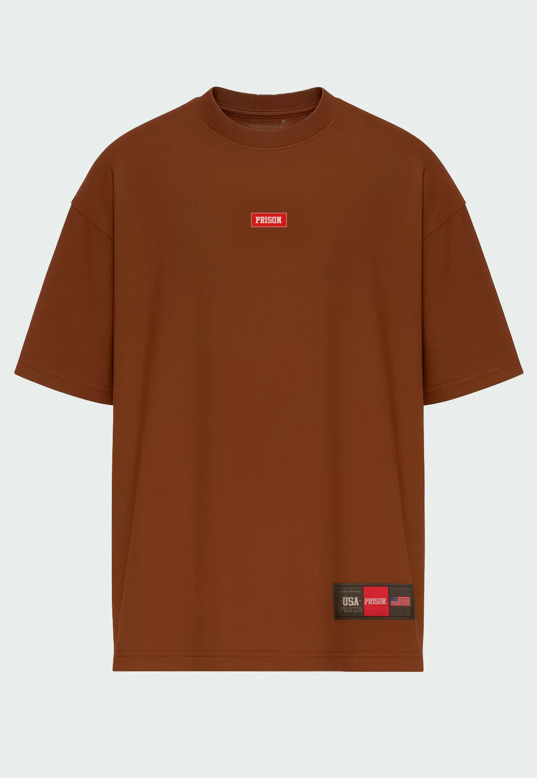 Camiseta Over Logo box Prison Marrom