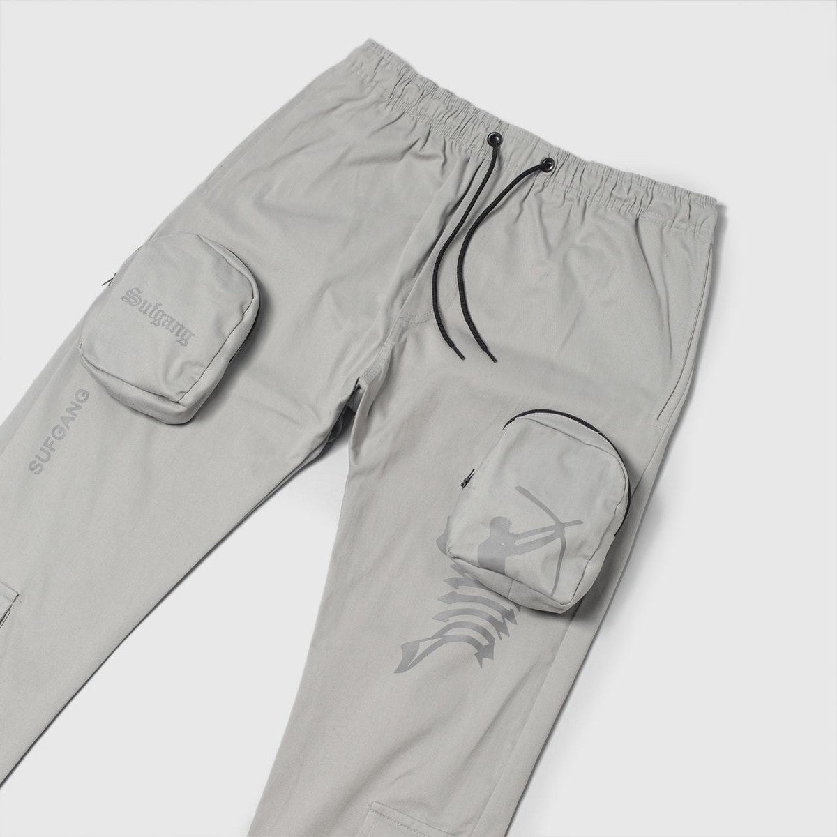 Calça  Bolso Removível Cinza