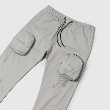 Calça  Bolso Removível Cinza