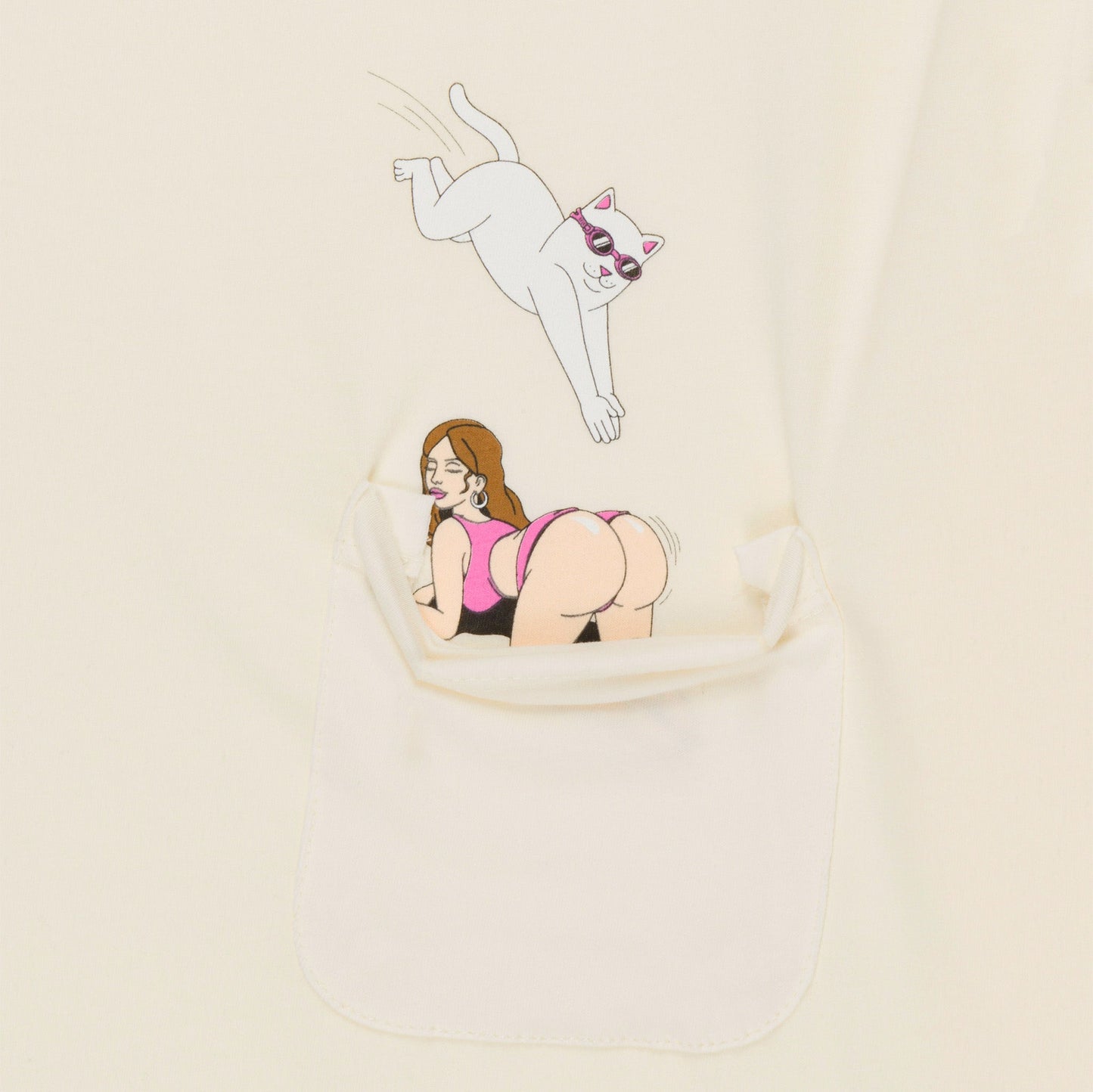 Jumpin In Pocket Tee (Natural) - Camiseta