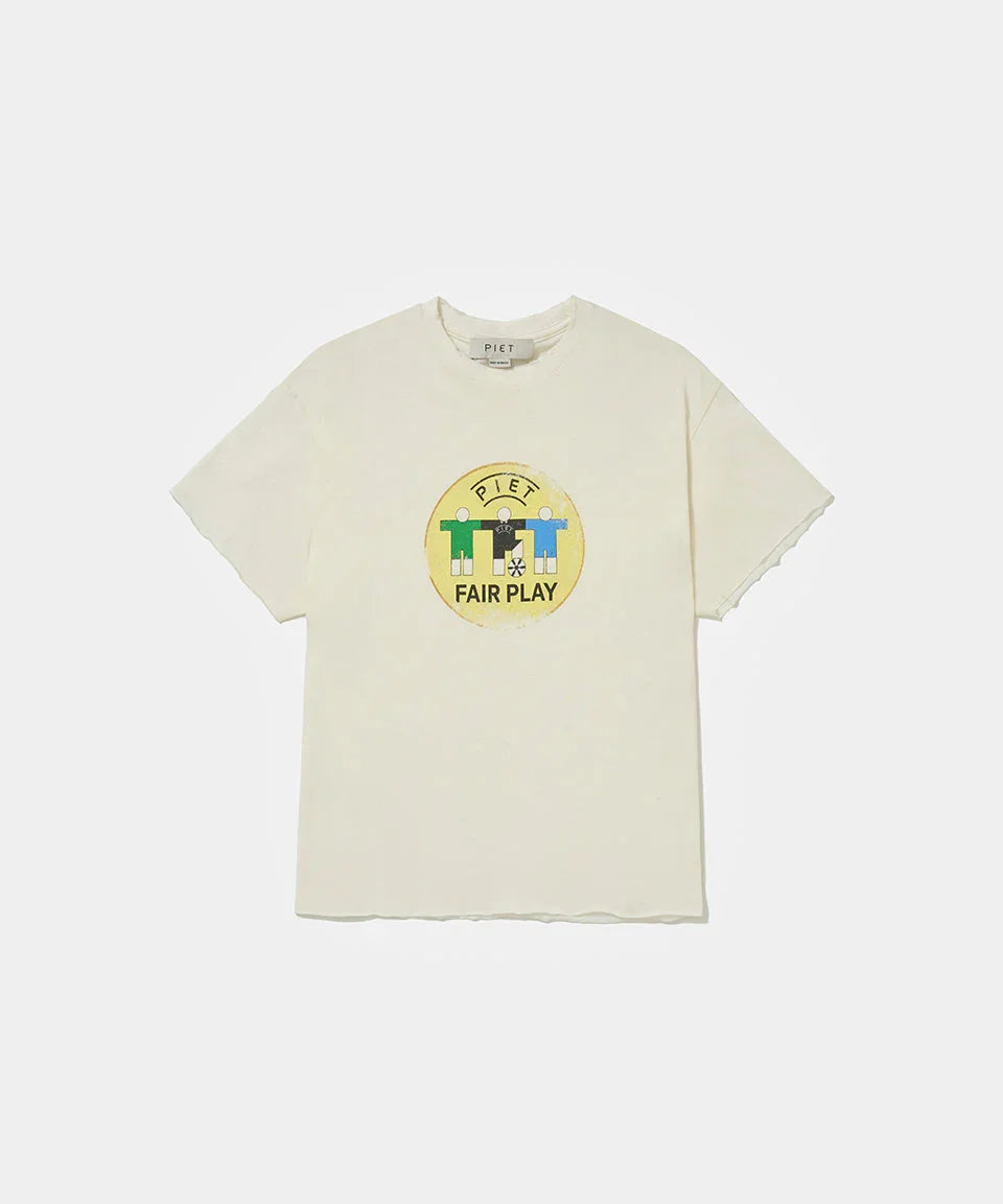 Fair Play Raw Edge T-shirt  Bone White