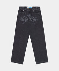 Loose Fit Black Denim - Black