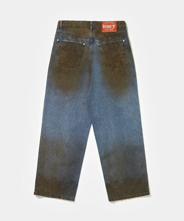Dirt Stained Oversized Denim Blue